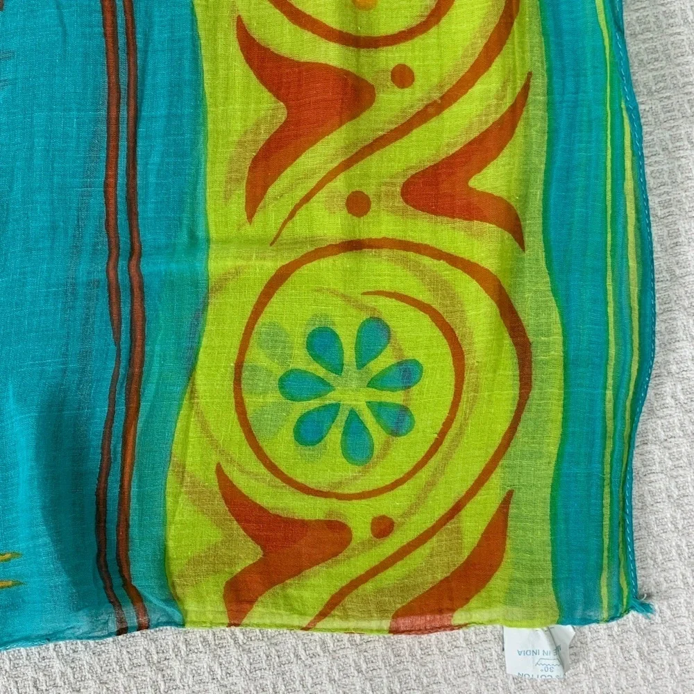 PHAS cotton fluorescent tribal Indian print scarf